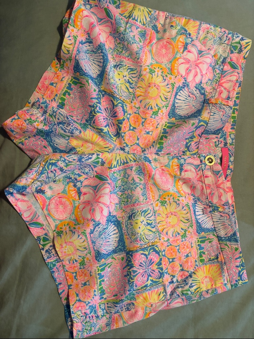 Lilly Pulitzer Pink Multi Floral Patchwork Shorts